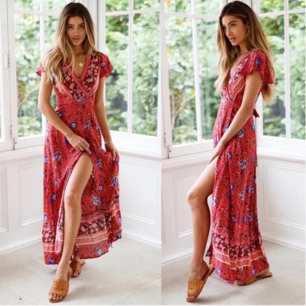 NEW Floral Wrap Maxi Dress